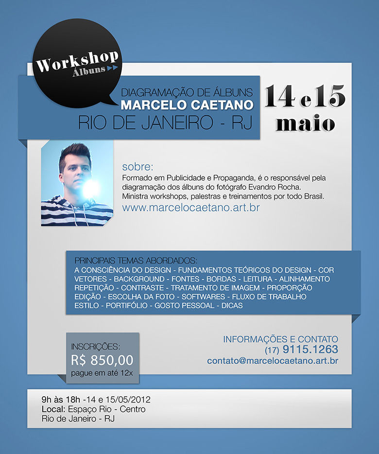 Workshop de diagramação de álbuns - Rio de Janeiro